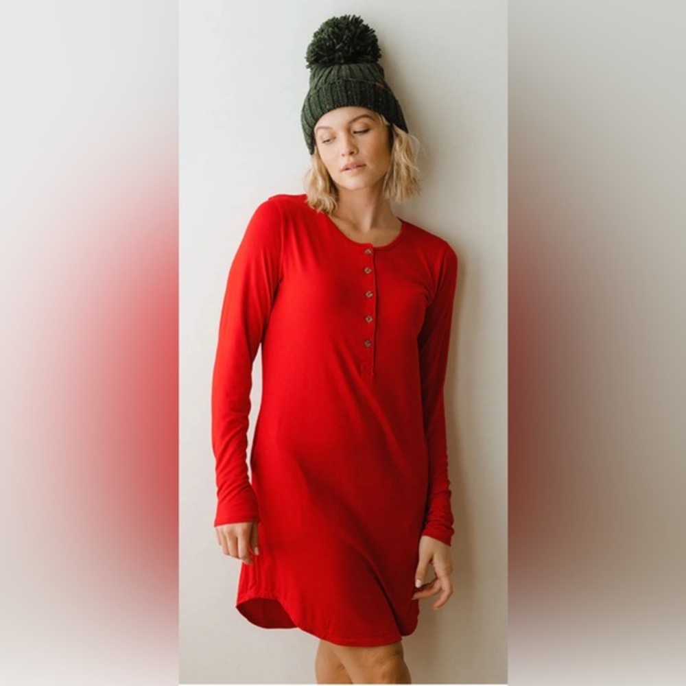 NEW! Albion fit Red Bamboo PJ Dress